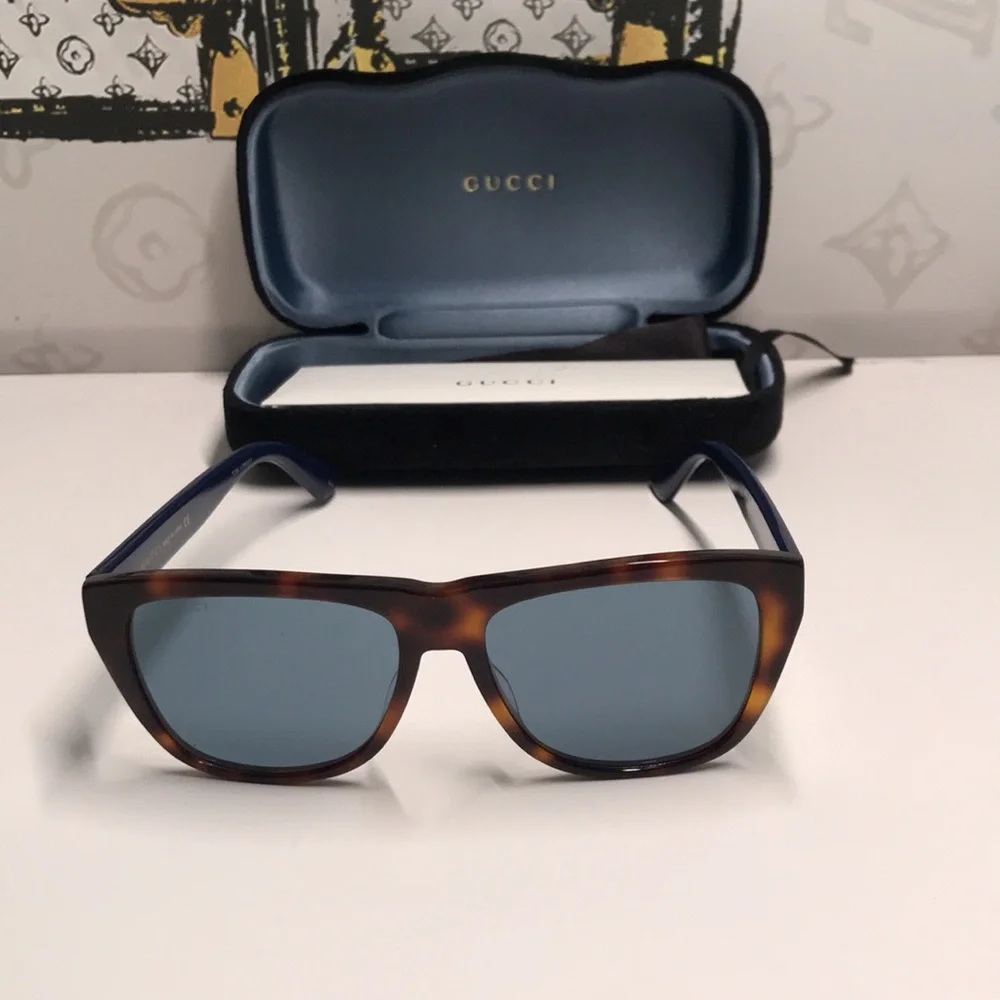✨ New Authentic Gucci GG0926S 002 Havana/Blue Sunglasses – Luxury Designer Shade